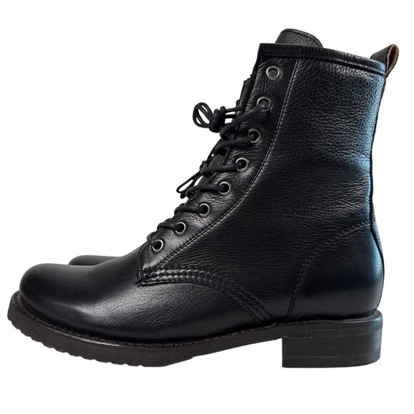 Frye Veronica Combat Boot Women's 8.5 M (B) Black Leather Lace Up 3476276 - Picture 3 of 12